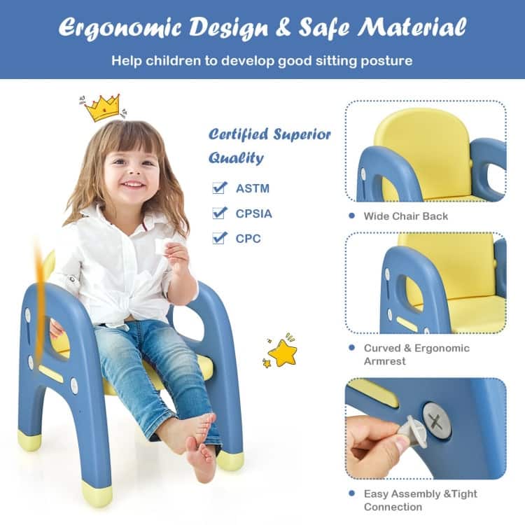 Kids Activity Table and Chair Set with Montessori Toys for Preschool and Kindergarten - 31" x 19.5" x 19.5"