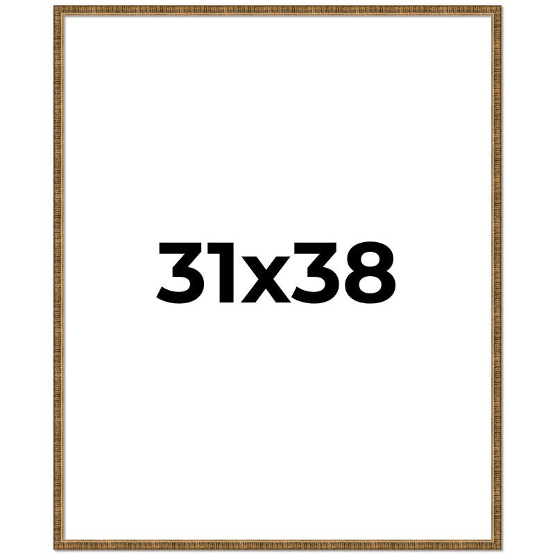 31x38 Frame Black Real Wood Picture Frame Kingsley Gold Distressed Photo Frame with UV Acrylic Foam Board Backing &