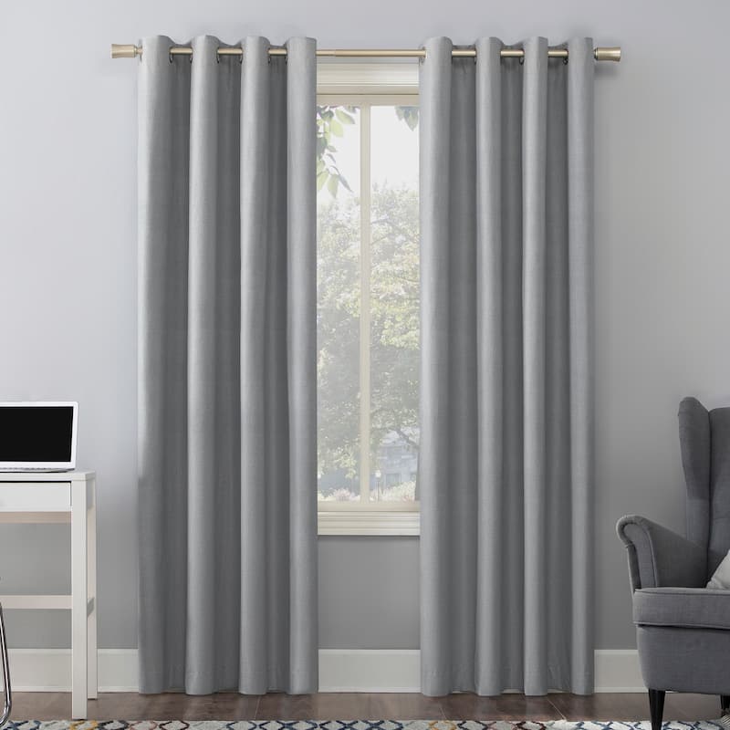 Sun Zero Duran Thermal Insulated Total Blackout Grommet 1-Piece Curtain Panel, Single Panel - 50" x 84" - Silver Grey