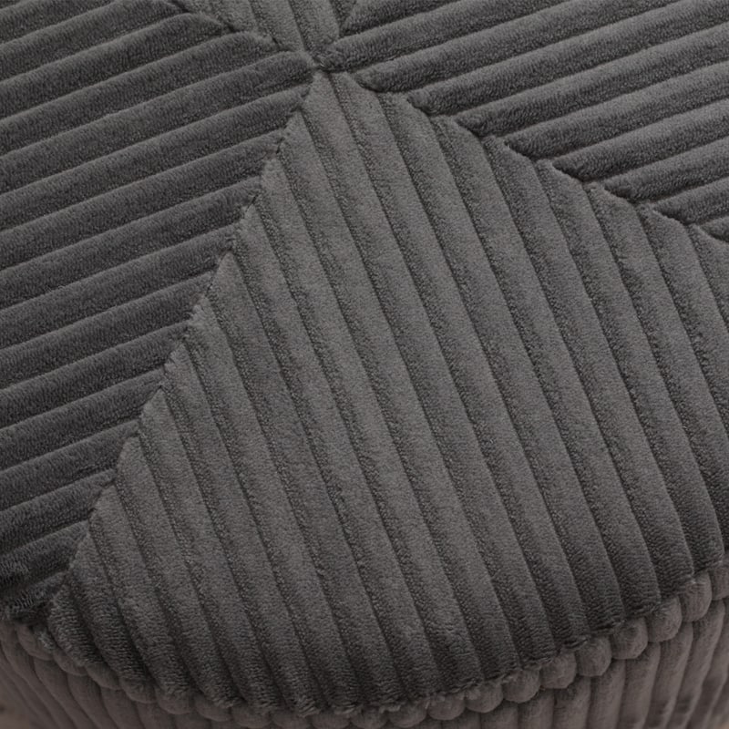 Adeco Round Velvet Storage Ottoman