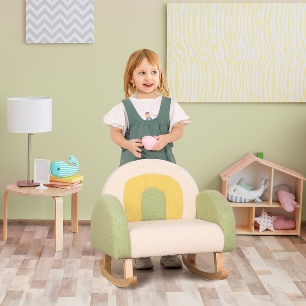 slide 2 of 10, Rocking Toddler Sofa Chair Green - Small