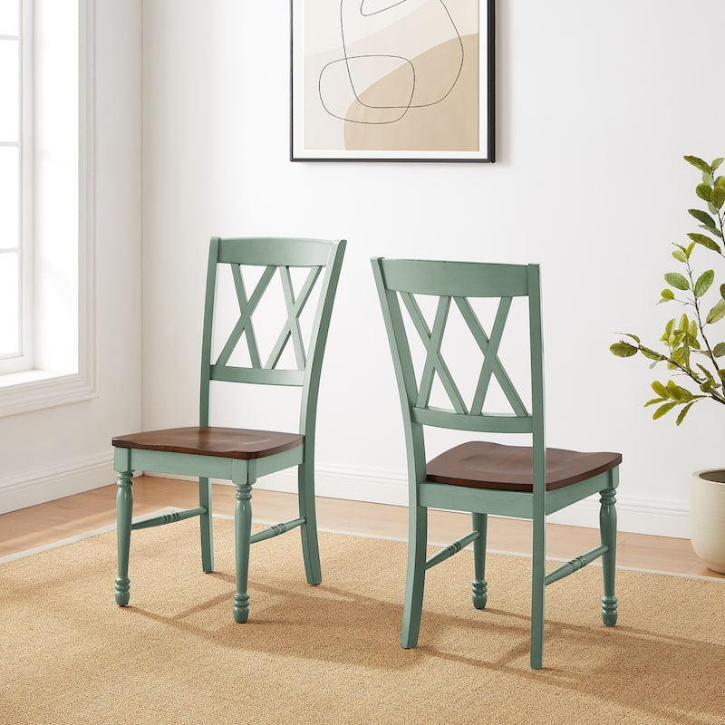 Crosley Shelby 2-Piece Dining Chair Set - Distressed Teal