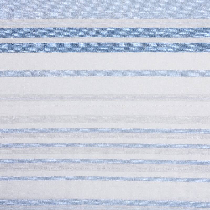 Tommy Hilfiger Bold Stripe Textured Cotton Reversible Blue Quilt Set