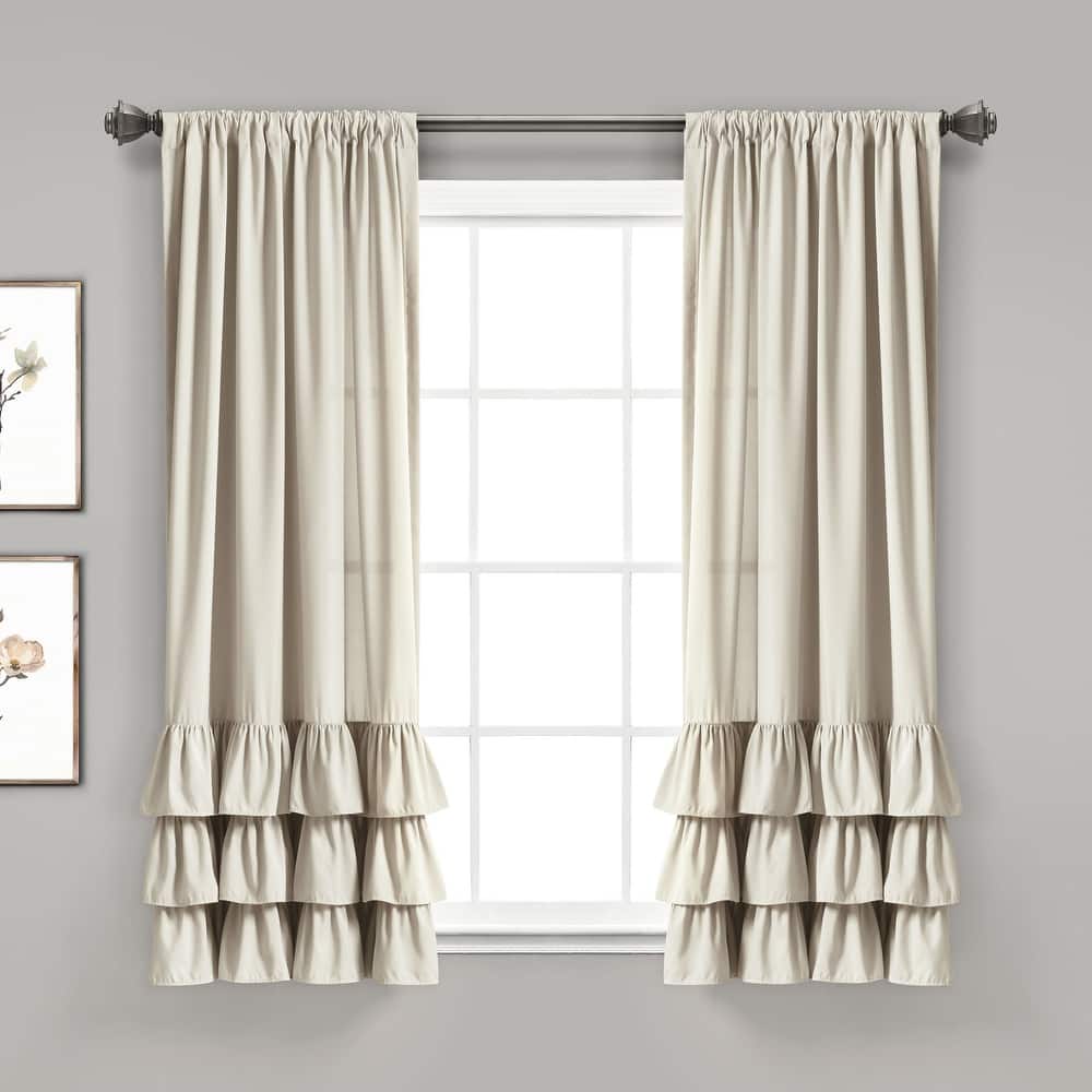 Lush Decor Allison Ruffle Window Curtain Panel Pair