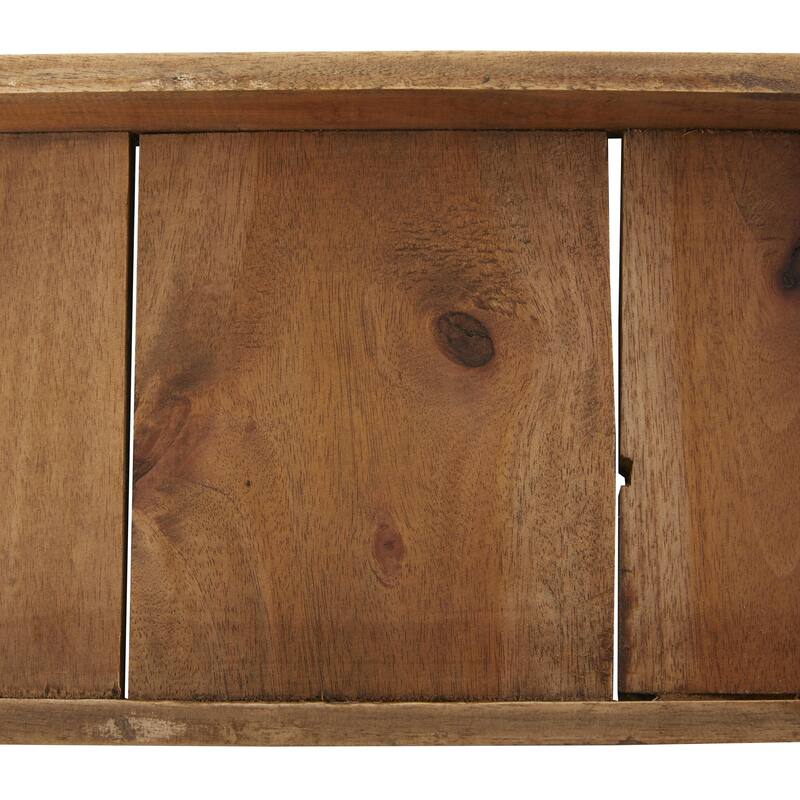Wood Living Room Decor Tray - Set of 3 Brown - Roche River Decor