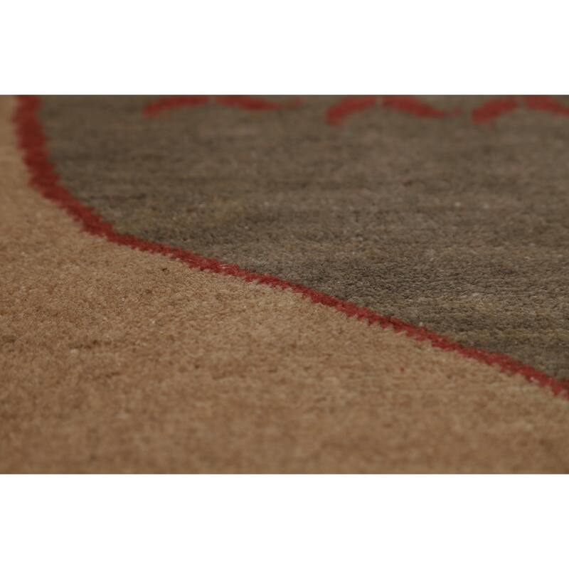 Medallion Gabbeh Oriental Rug Handmade Wool Carpet - 5'7"x 6'6"