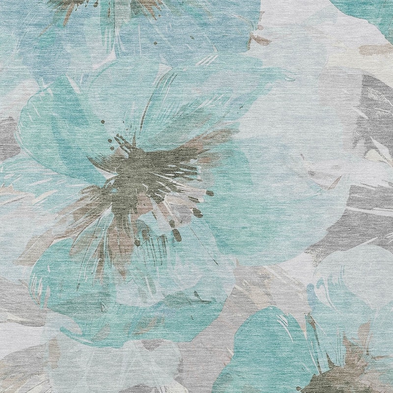 HomeRoots Floral Transitional Rectangle Outdoor Rug