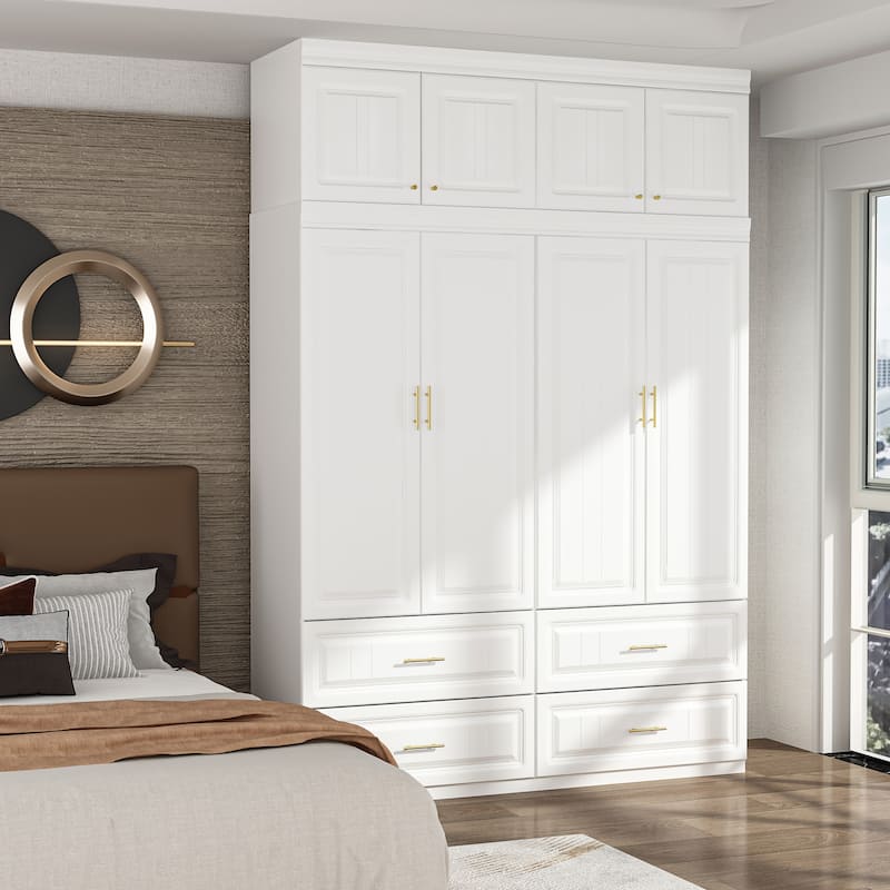 Armoires Wardrobes Shelves Door Bedroom Storage Closet(93.9"/74.2"H)