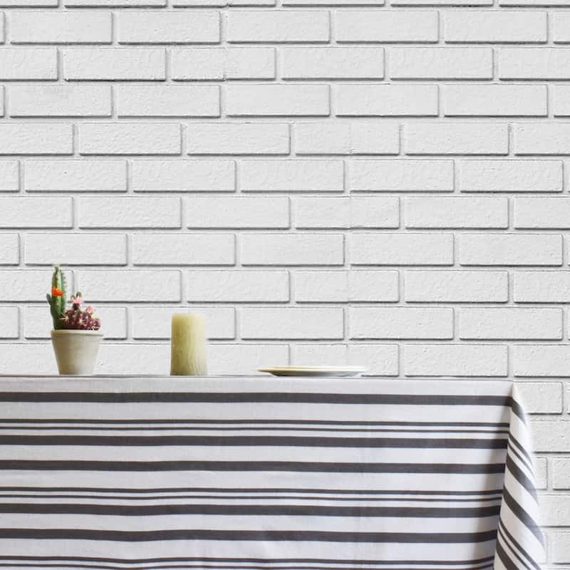 Fabstyles Broadway Stripe Cotton Tablecloth - Grey - 60x84