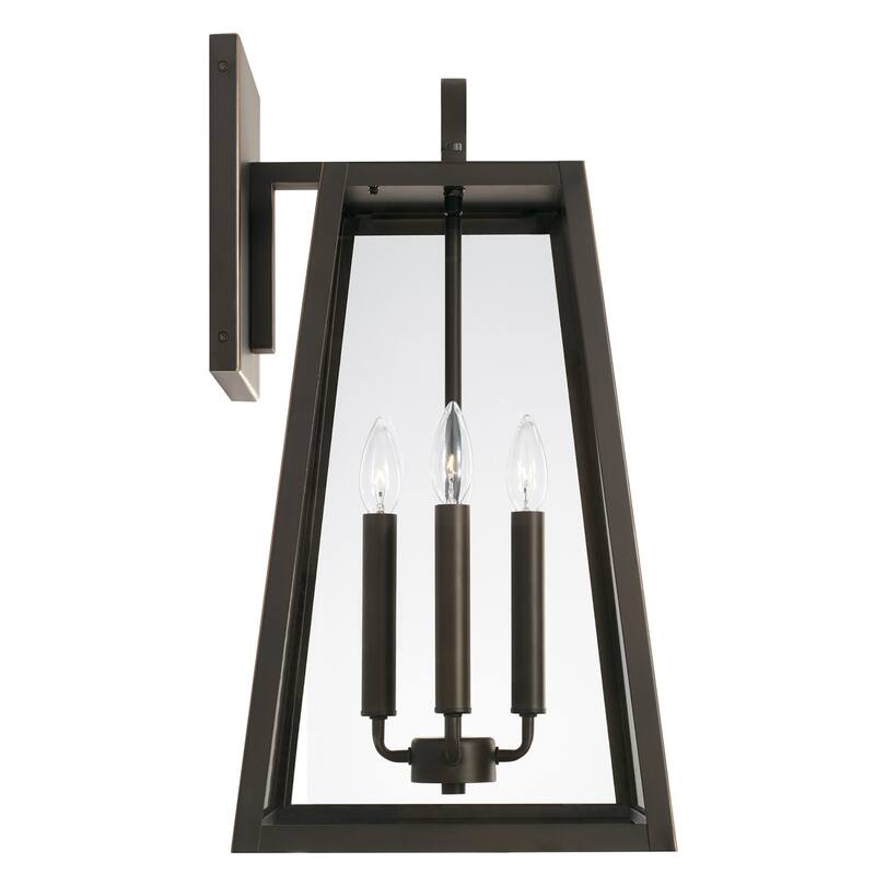 Leighton 12" 4-light Outdoor Wall Lantern w/ Clear Glass