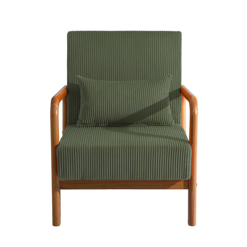 Mid-Century Upholstered Accent Chair with Wood Frame