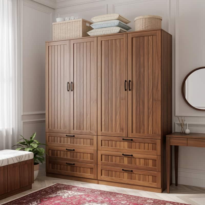 2 Doors Armoire Wardrobe Closet with Drawers