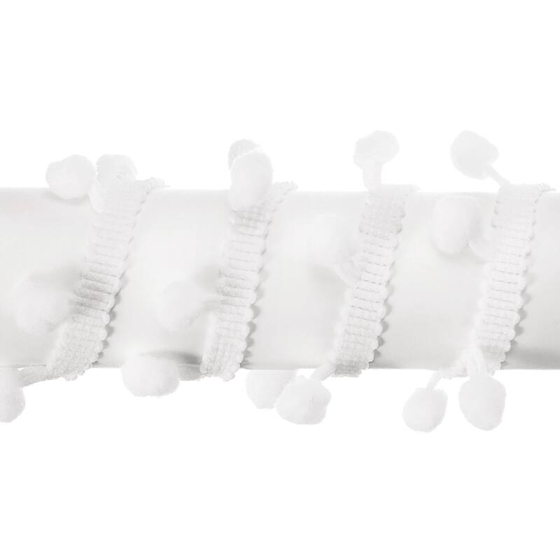 Pom Pom Ball Fringe Trim Ribbon Sewing Accessory DIY Crafts, 10mm - White