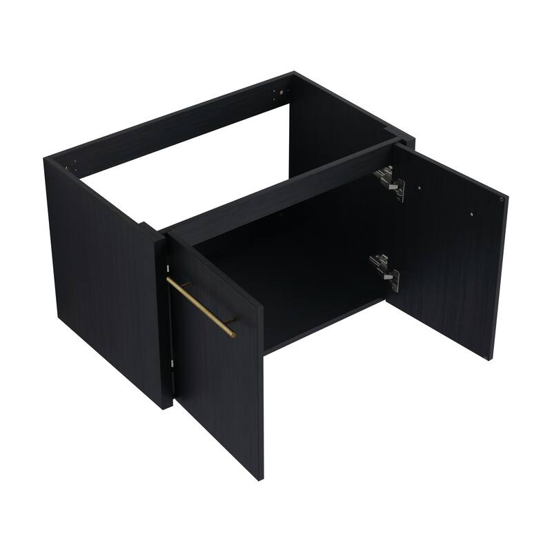 Modern Floating 24-Inch Bathroom Vanity Cabinet, Black Chestnut with Ample Storage, No Top Sink Included