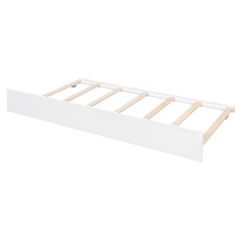 Twin Size Wooden House Bed with Twin Size Trundle