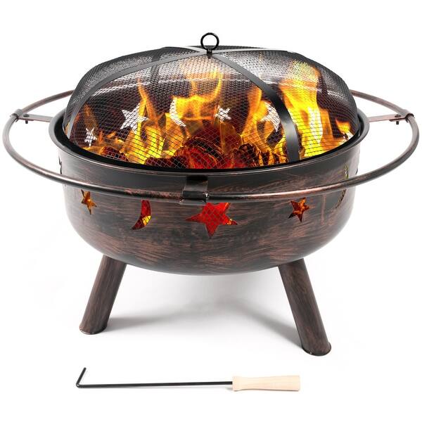 Shop Belleze Outdoor Firepit Diamond Wood Burning Fire Pit Sky