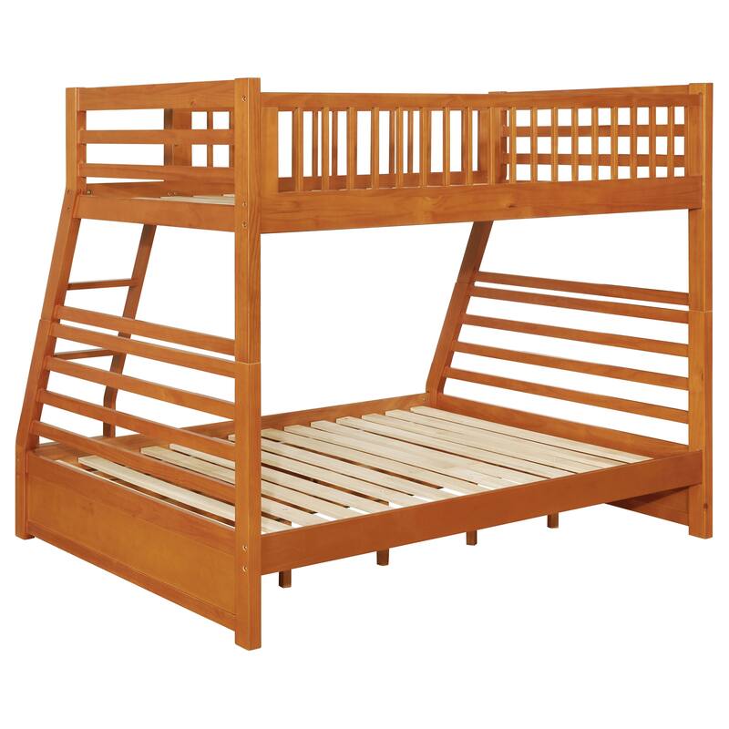 Ashton Wood Frame Twin over Full Bunk Bed with 2-drawer