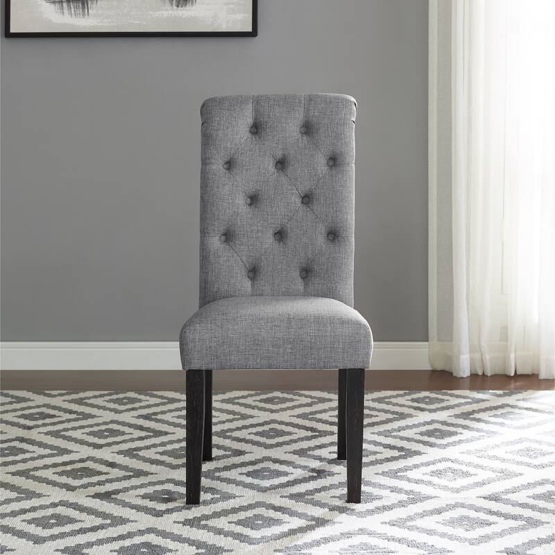 Retro Rectangular Dining Table with Wooden Legs, Black Gray Upholstered Back Chairs, Home Office Table and Chair Set