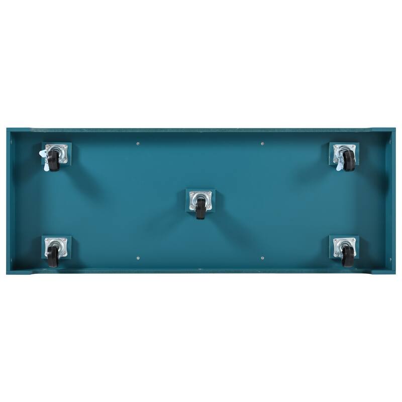 55.7" Large Kitchen Island with 2 Drop Leaf, on 5 Wheels with Power Outlet, Dining Table with Spice Towel Rack, 3 Drawers