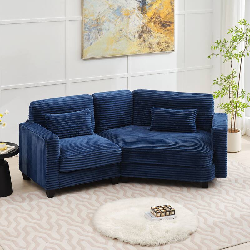 Multi-seat(3/4/5 seats) Corduroy Sectional Sofa, Modular Couch for Living Room & Business