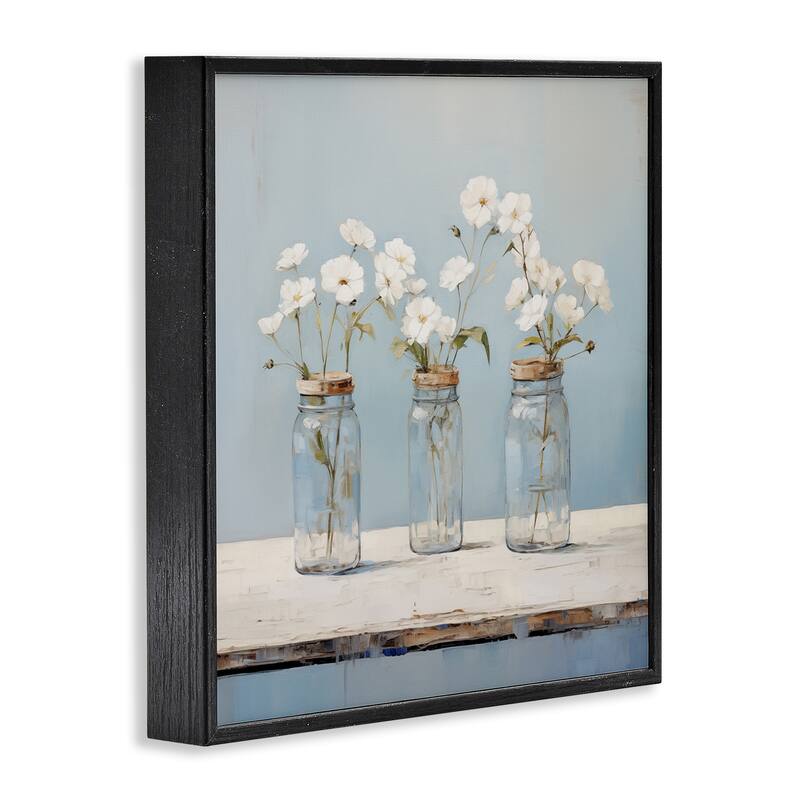 Stupell Country Jar Bouquet Trio Framed Giclee Art Design By Arlington Prints