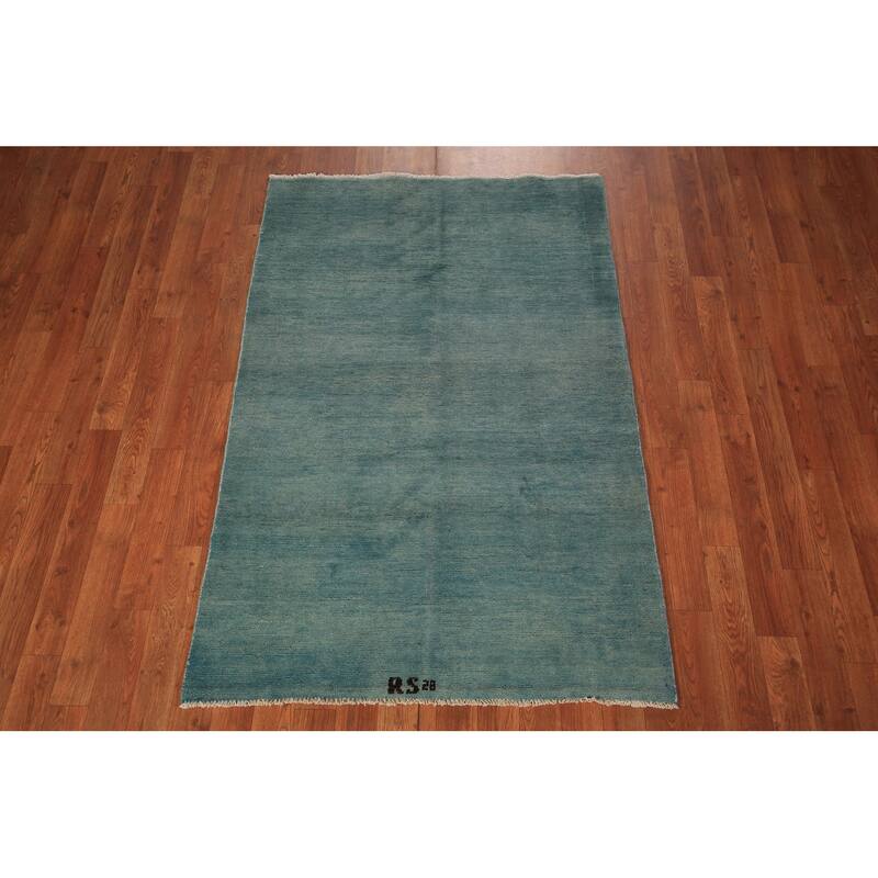 Blue Contemporary Gabbeh Oriental Foyer Rug Handmade Wool Carpet - 3'4" x 5'0"