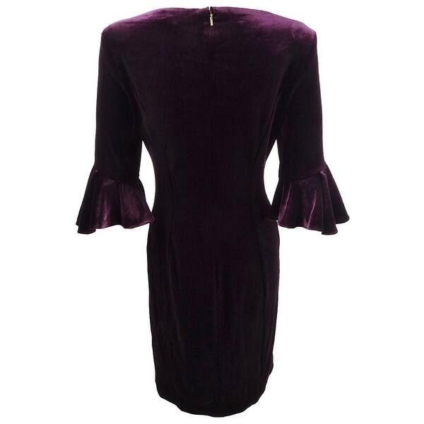 Shop Dkny Women S Velvet Bell Sleeve A Line Dress Overstock
