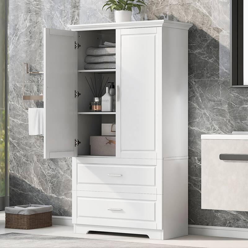 63.2 in.H Tall MDF Bathroom Storage Cabinet with Adjustable Shelf