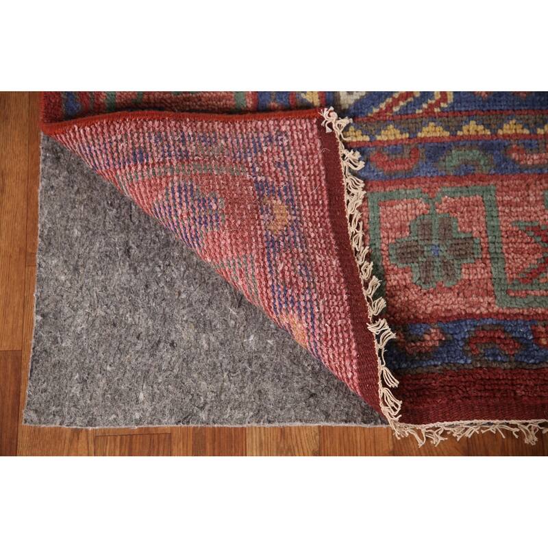 Red & Blue Sirjan Oriental Area Rug Hand-knotted Wool Carpet - 8'0"x 10'1"