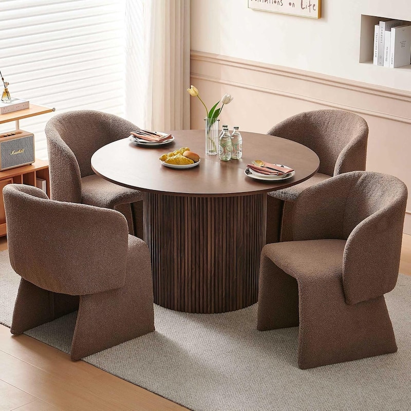 Howtai Barrel Dining Sofa Chairs Upholstered-Fully Wrapped