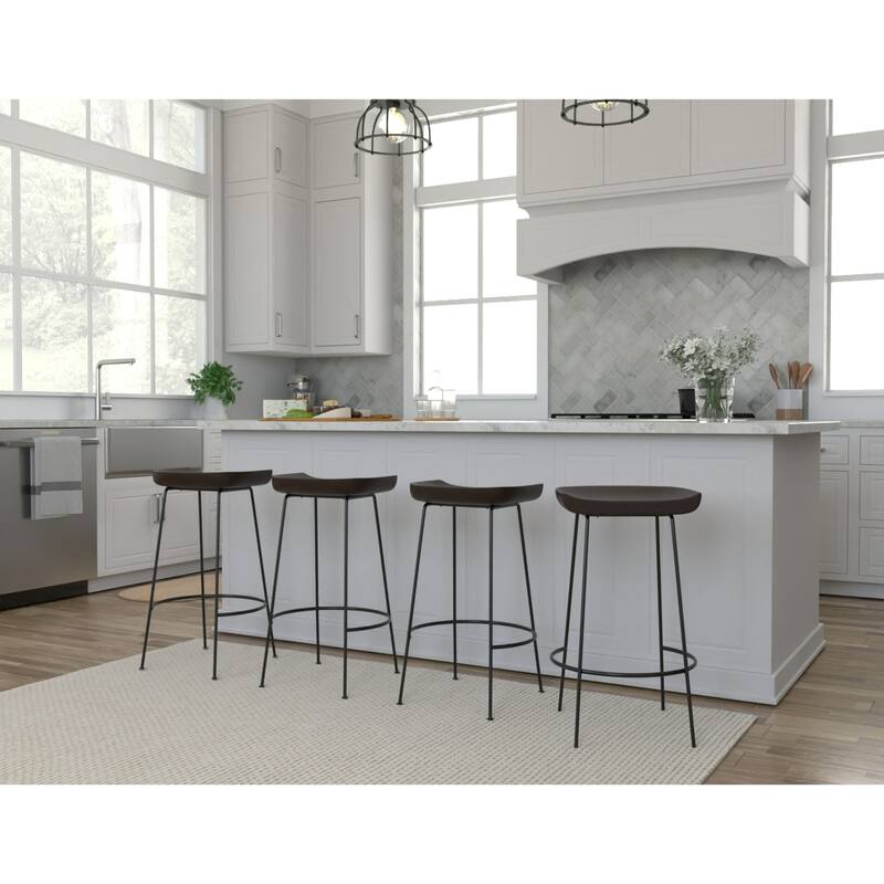 Curved Barstools - 30.5" - Brown and Black - Set of 2