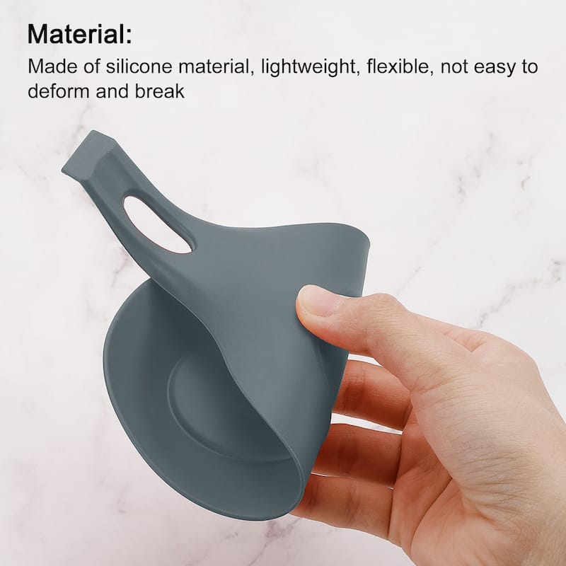 9.25" x 4.72" Silicone Spoon Rest Kitchen Utensil Holder, White/Grey 1Set