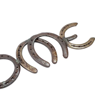 Novica Handmade Iron Greetings Iron Horseshoe Wall Decoration