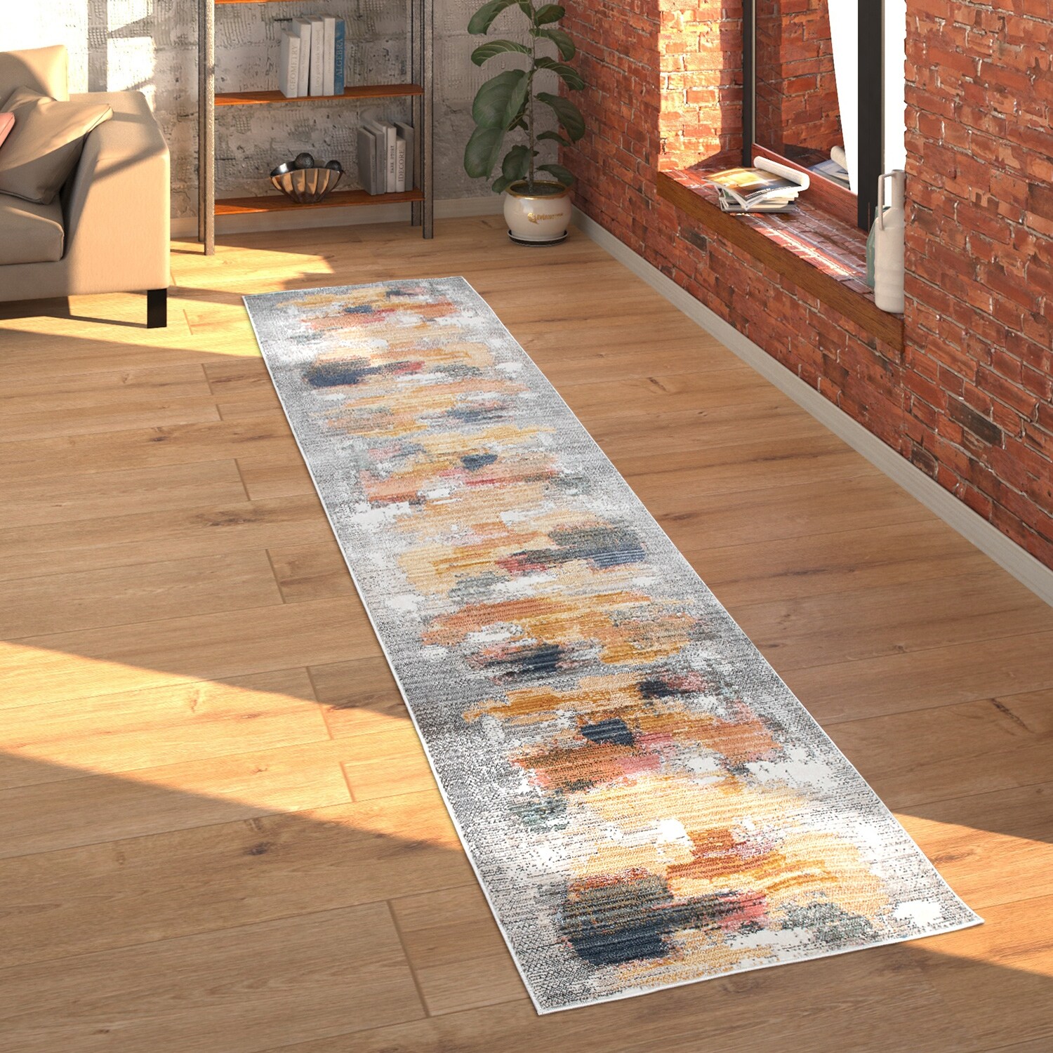 Grey Yellow Rug For Living Rooms, Abstract Look, 3D Effect, Colorful -  Overstock - 35130122, image size:1500x1500