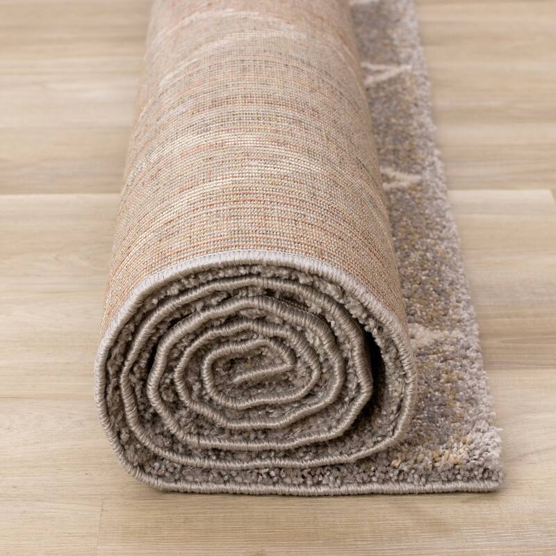 Hampton Grey Beige Cream Simple Trellis Area Rug, 5'3" x 7'7"