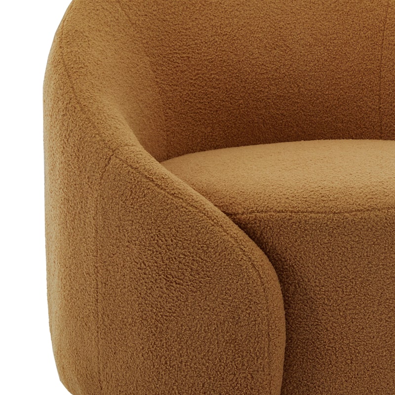 35" Wide 2 Set Velvet/ Boucle Barrel Swivel Chair