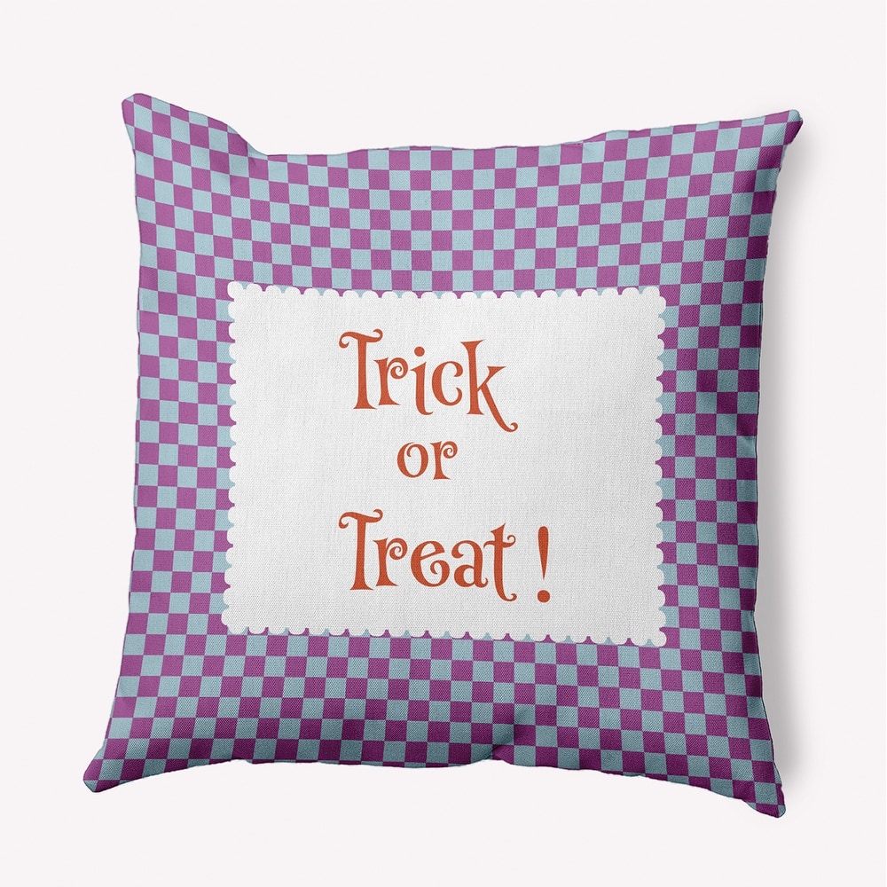 Halloween Trick or Treat Checks Accent Pillow