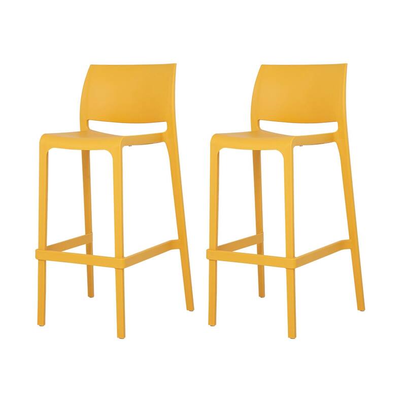 Sensilla Resin Stackable All-Weather Bar Stool, Set of 2 - Gold