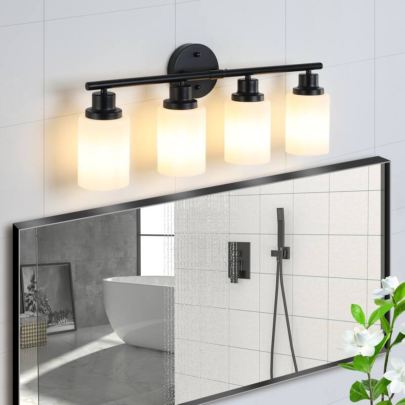 Bathroom Vanity Light 4/5/6-Light Black Finish Fixture - 4-Light