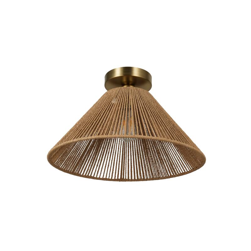 Kenroy Home Twine 1-Light Semi-Flush Mount - Brushed Gold