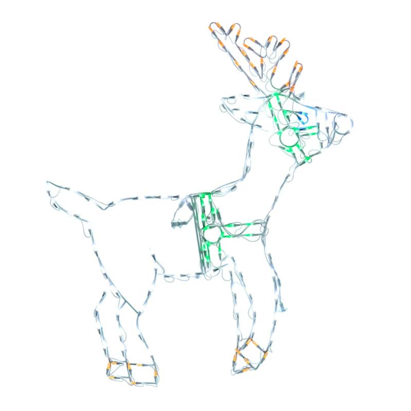 LED Lighted Standing Reindeer Outdoor Christmas Decoration - 46" - White