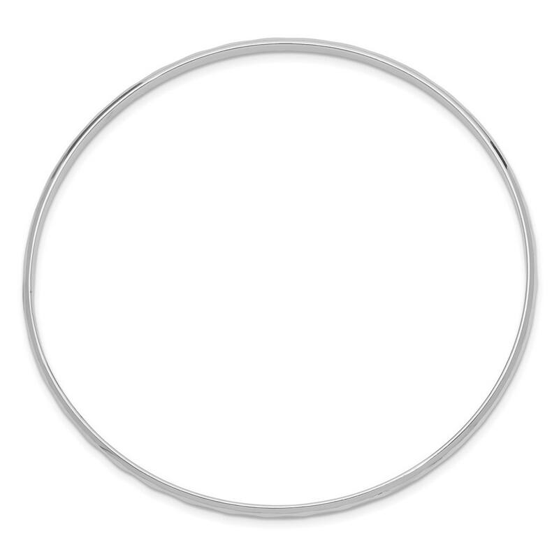 Curata 925 Sterling Silver 2.75 Textured Polished Patterned Slip On Bangle Bracelet