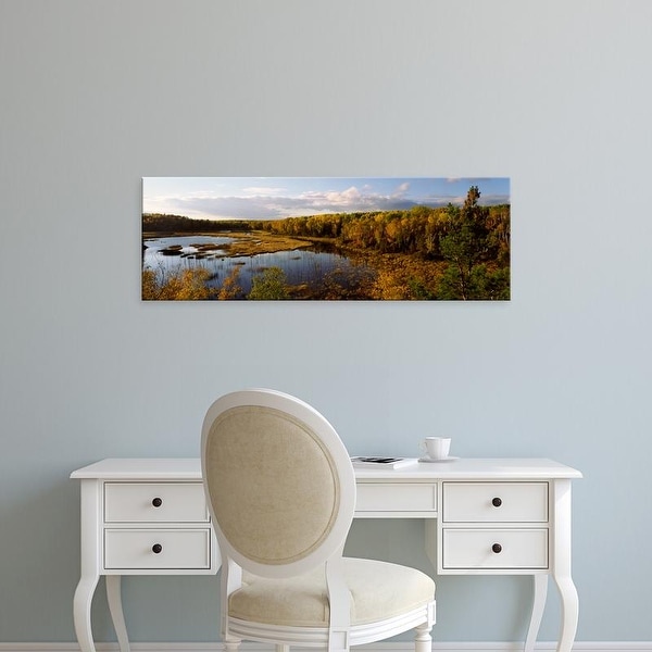 Easy Art Prints Panoramic Image 'Lake in autumn, Wood Lake, Superior National Forest, Minnesota' Canvas Art
