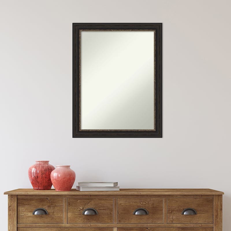 Non-Beveled Bathroom Wall Mirror - Accent Bronze Narrow Frame