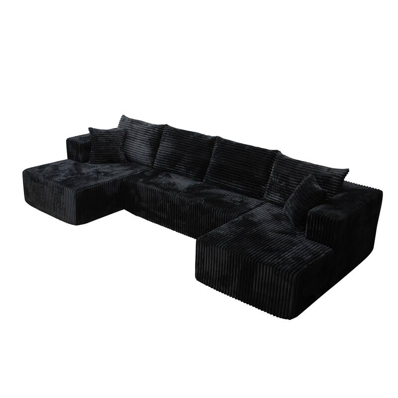 Modular Sofa U-Shaped Corduroy Sectional Sofa Living Room Free Combination Sofa Sets