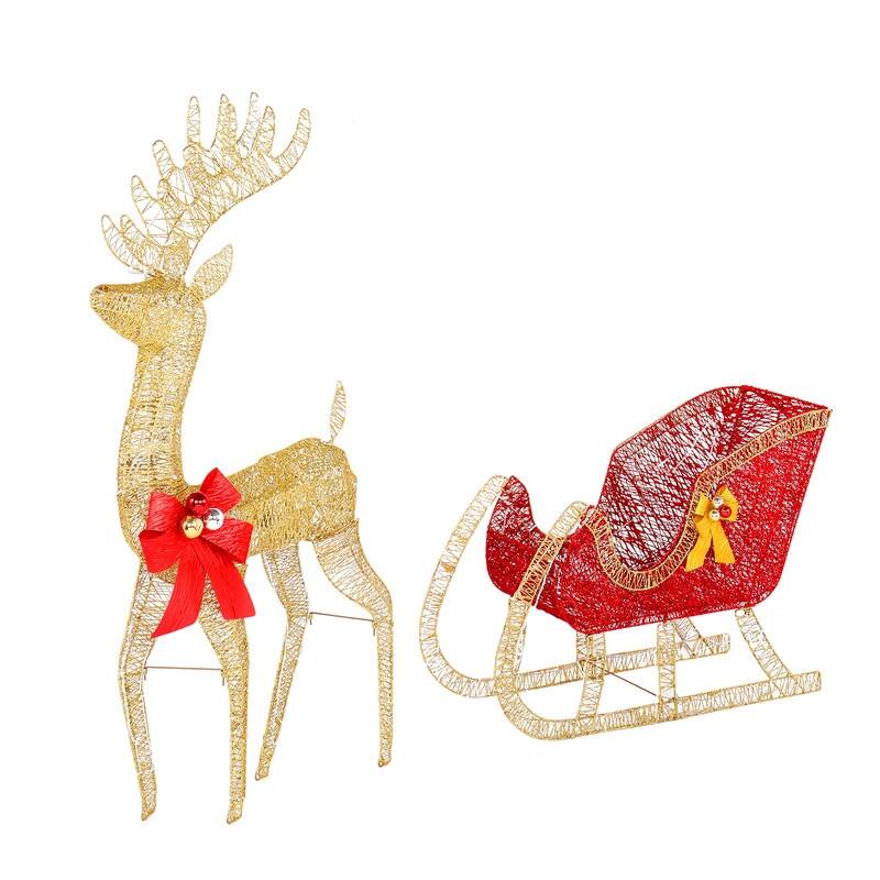 Outdoor Courtyard Elk Decoration - Outdoor Lighted Christmas Decoration