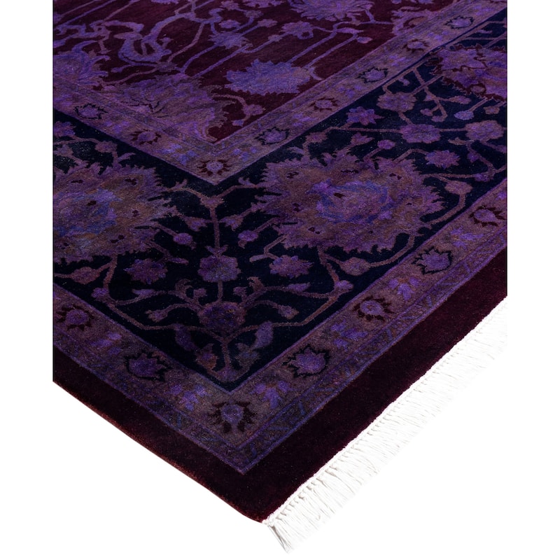 Overdyed One-of-a-Kind Hand-Knotted Area Rug - Red - 8' 1" x 10' 5"