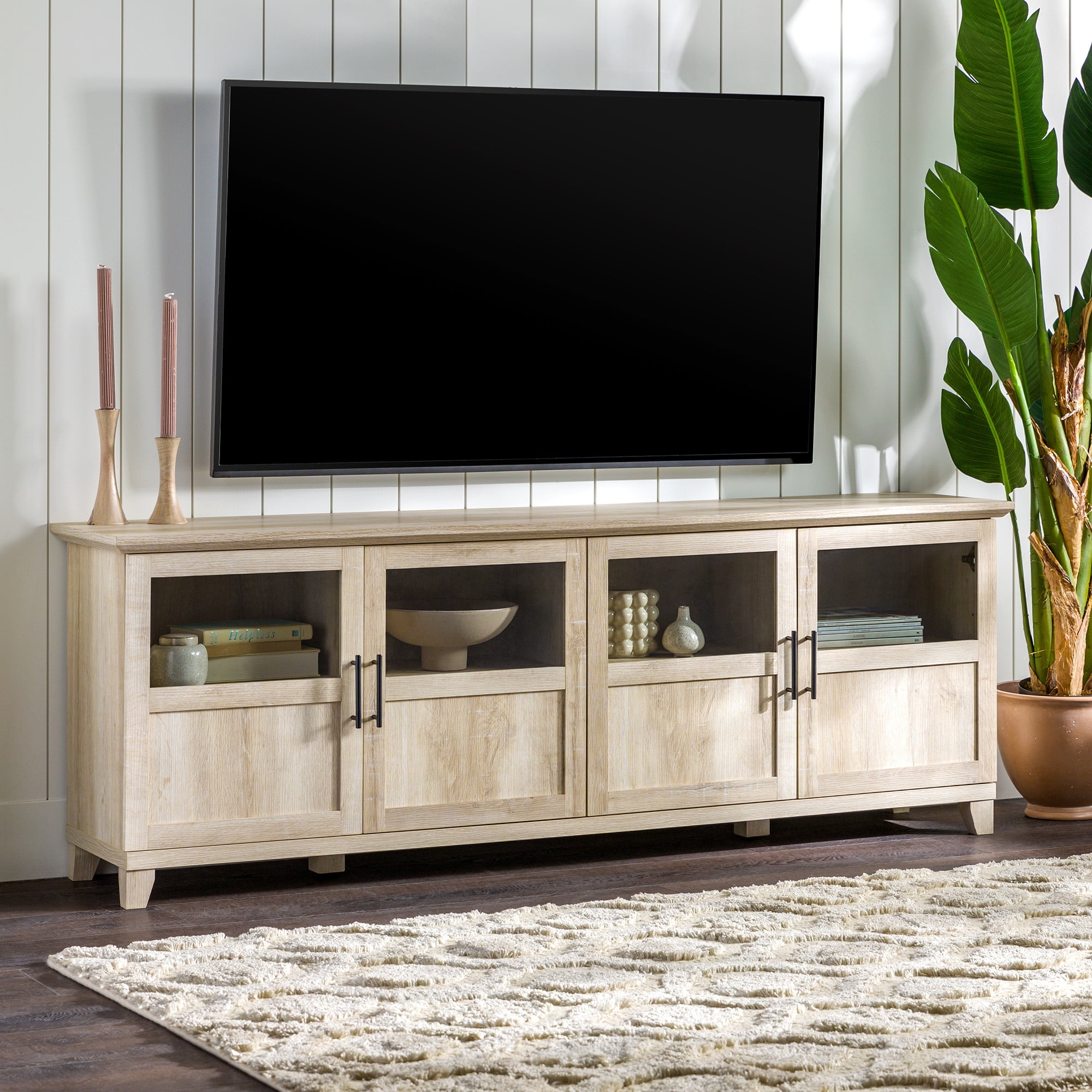 White oak 2025 rustic tv stand