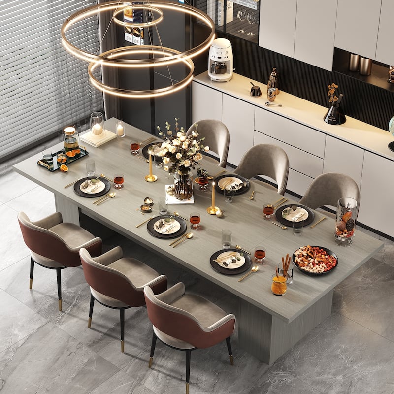 Large 118" Wood Dining Table,Meeting Table for Dining,Office Room - 126"L - Grey