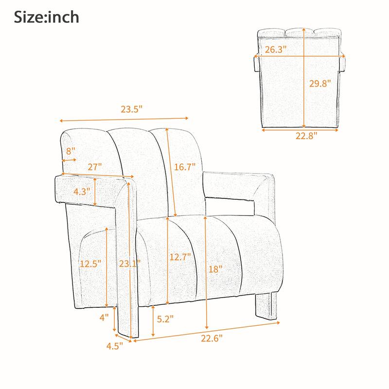 2PCS Polyester L-shaped Armrests